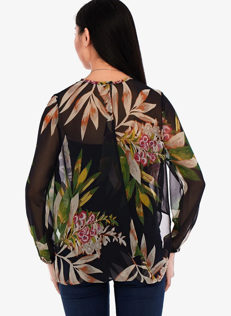 ELLA Floral Draped Blouse