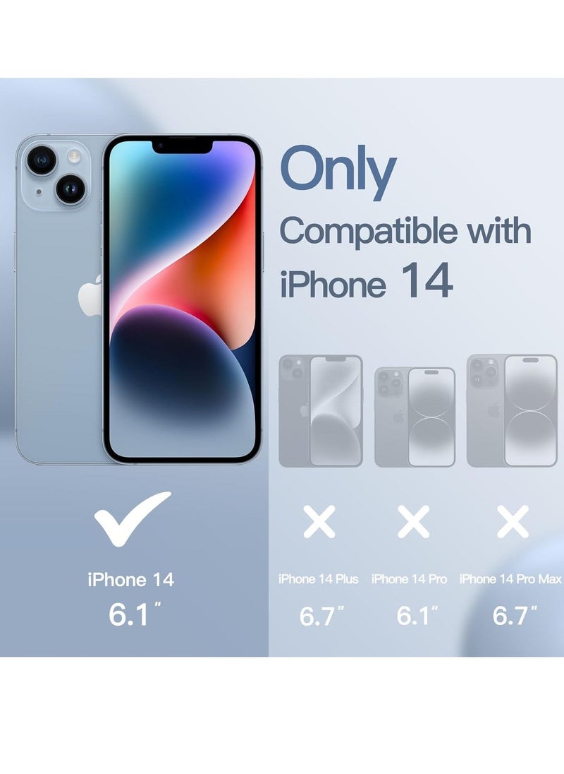 Raxoom 5 in 1 Silicone Case for iPhone 14 6.1-Inch, with 2-Pack Screen Protector and 2-Pack Camera Lens Protector, Full Coverage Tempered Glass Film, Shockproof Phone Cover (Sierra Blue) - Image 2