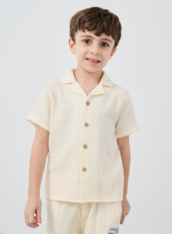 Styli Textured Buttoned Short Sleeve Shirt - Image 3