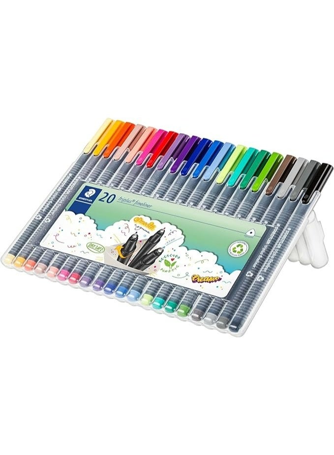 Staedtler Triplus Fineliner Triangular Set of 20 Brilliant Colours - Image 3