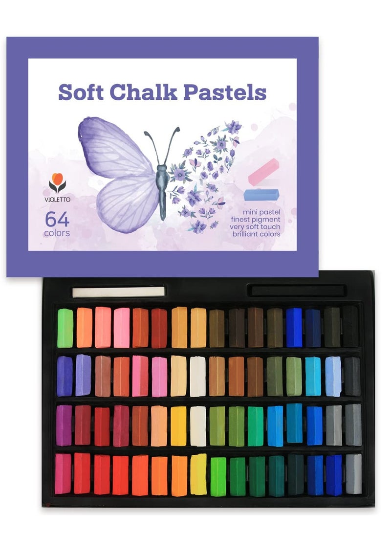 Excefore Soft Chalk Pastels Set of 64 Colors, Non Toxic Art Supplies, Suitable for Professional, Kids, Beauty Nail Art, Pan Chalk Pastels  - Image 1