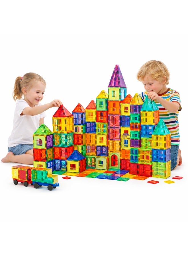 GRAFLO Magnetic Building Tiles - 140 Pcs Set of Vibrant 3D Blocks, Encourages Creative Construction, Promotes Educational Brain Development, Stimulates Imagination, STEM Toy for Kids 3+ Years - Image 1