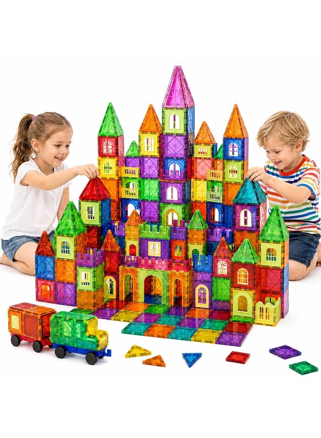 GRAFLO Magnetic Building Tiles - 140 Pcs Set of Vibrant 3D Blocks, Encourages Creative Construction, Promotes Educational Brain Development, Stimulates Imagination, STEM Toy for Kids Ages 3-10 Years - Image 1