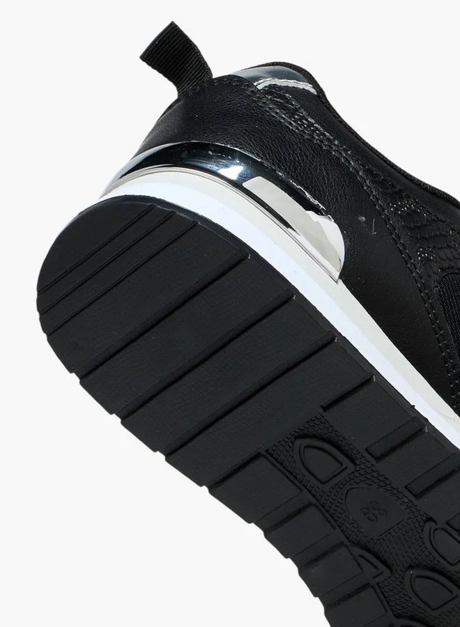 Flora Bella By Shoexpress BLACK Printed Lace-Up Sneakers  | Best Price UAE