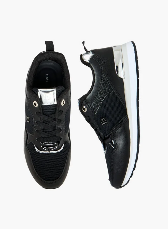 Flora Bella By Shoexpress BLACK Printed Lace-Up Sneakers  | Best Price UAE
