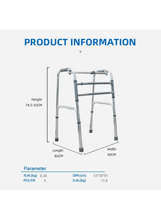 ALAIN CARE Medical aid Walker Stand Assist Walker crutch Foldable Walking Frame Mobility Aid armrest Crutch Transit Chair for Elderly,Adults,Seniors Handicap Disabled steel  - Image 4