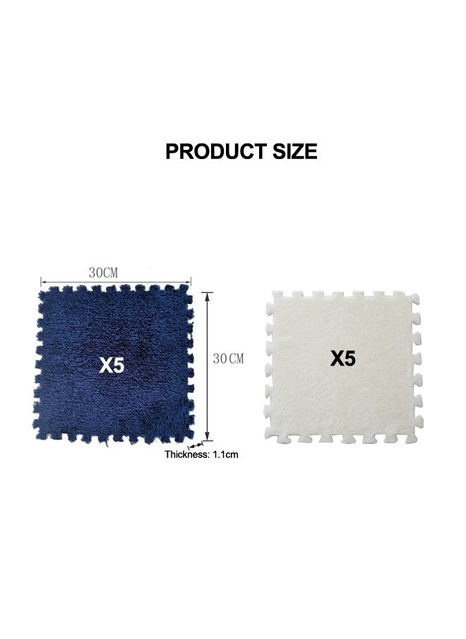 JSAITOYS 10-Piece Plush Splicing Floor Mat Eva Foam Square Custom Carpet Villus Washable Baby Crawling Carpet Tiles  - Image 2