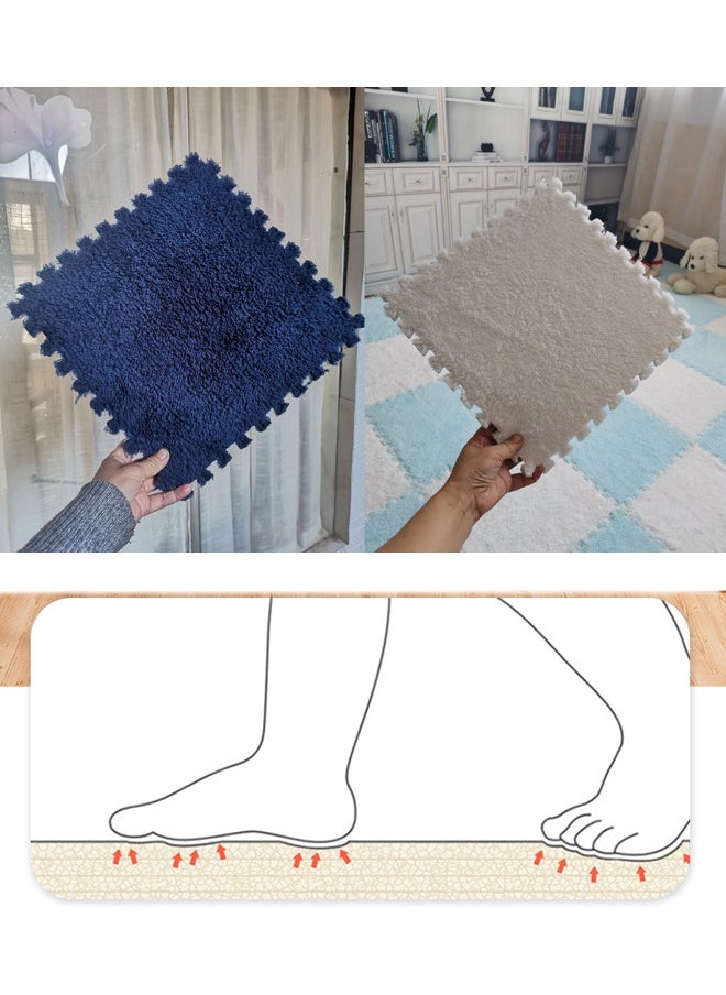 JSAITOYS 10-Piece Plush Splicing Floor Mat Eva Foam Square Custom Carpet Villus Washable Baby Crawling Carpet Tiles  - Image 4