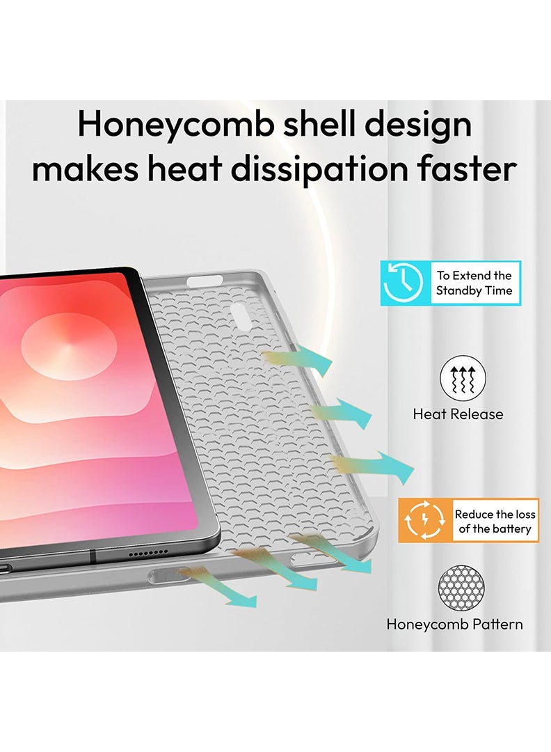 Theodor Case Compatible with Samsung Galaxy Tab S11 2025 11 Inch, Smart Case with Pencil Holder, Slim Trifold Stand Case with Soft TPU Back, Auto Sleep/Wake Cover- Grey - Image 4