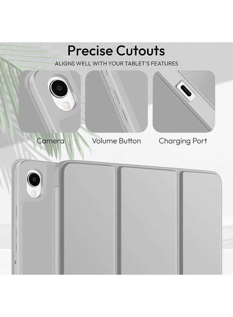 Theodor Case Compatible with Samsung Galaxy Tab S11 2025 11 Inch, Smart Case with Pencil Holder, Slim Trifold Stand Case with Soft TPU Back, Auto Sleep/Wake Cover- Grey - Image 3