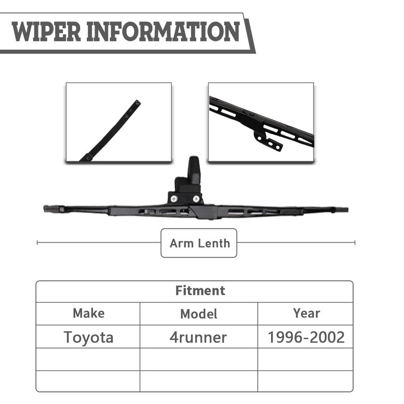 HODEE (Pack of 2) Rear Wiper Blade Replacement for Toyota 4Runner 3rd gen 1996-2002,Rear Window Accessories, Back Windshield Assembly OE:85242-35010 - Image 3