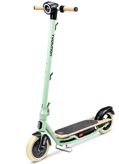 Yvolution YES Electric Scooter, Kick Scooter with 350W Motor and LED Display, Max Speed  25 kmh, 8.5" Solid Tires, 3 Speed Modes and Dual Braking, Folding Commuter  Electric Scooter - Green