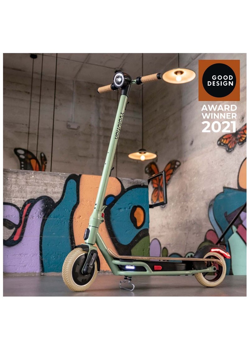 Yvolution YES Electric Scooter, Kick Scooter with 350W Motor and LED Display, Max Speed  25 kmh, 8.5" Solid Tires, 3 Speed Modes and Dual Braking, Folding Commuter  Electric Scooter - Green
