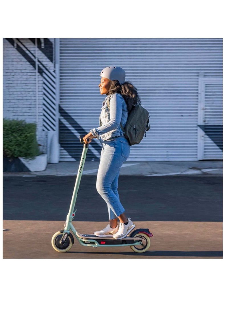 Yvolution YES Electric Scooter, Kick Scooter with 350W Motor and LED Display, Max Speed  25 kmh, 8.5" Solid Tires, 3 Speed Modes and Dual Braking, Folding Commuter  Electric Scooter - Green