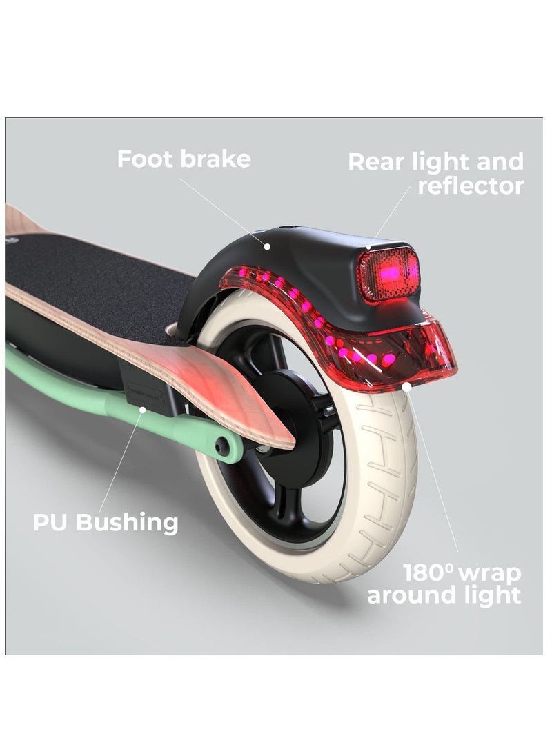 Yvolution YES Electric Scooter, Kick Scooter with 350W Motor and LED Display, Max Speed  25 kmh, 8.5" Solid Tires, 3 Speed Modes and Dual Braking, Folding Commuter  Electric Scooter - Green