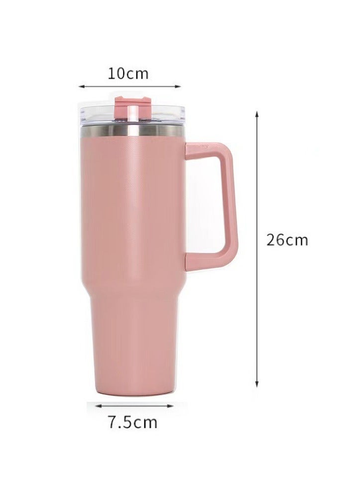 Y&D Stainless Steel Vacuum Insulated Tumbler With 5 Piece Silicone Straw Covers Cap 10Mm Cute Flower Toppers For Tumblers Lid And Water Iced Tea Or Coffee (40Oz) - Image 4