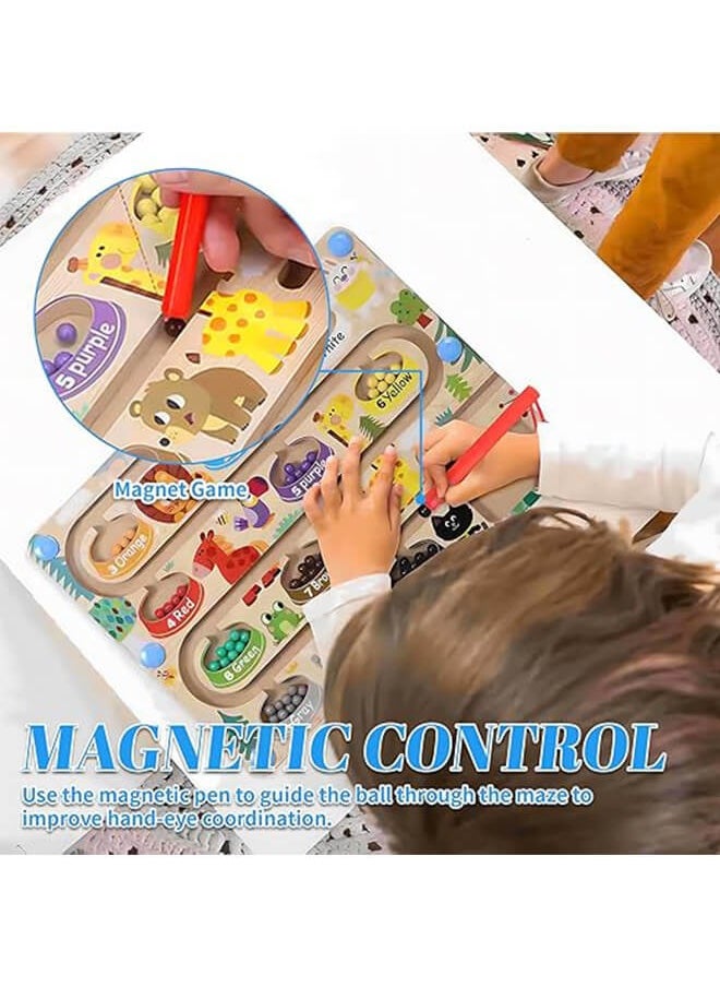 Aurlar - Magnetic Letter Mazes Magnetic Color And Number Mazes Magnetic Puzzle Magnetic Letter Motherboard Magnetic Color Mazes Kids Boys Girls Learning To Step Learn To Count Color Sort - Image 1