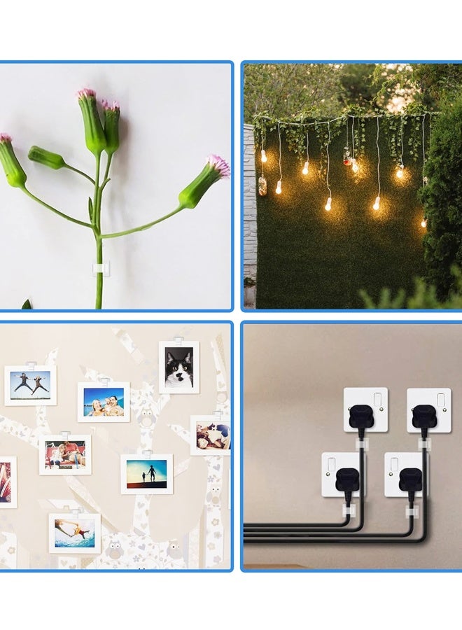 50 Pcs Adhesive Cable Wire Clips,Cord Management Wire Organizer Cord Holder for Holiday String Lights, Under Desk, Car, Wall, TV PC Ethernet Cable - Image 5