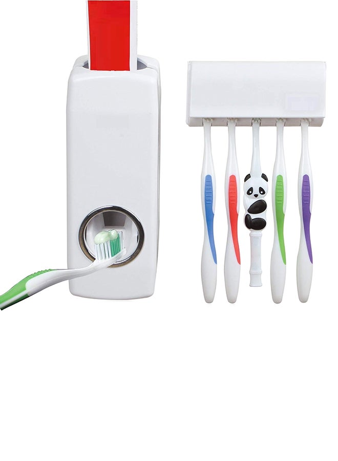 Automatic Toothpaste Dispenser And Toothbrush Holder White 155x60x60cm - Image 1