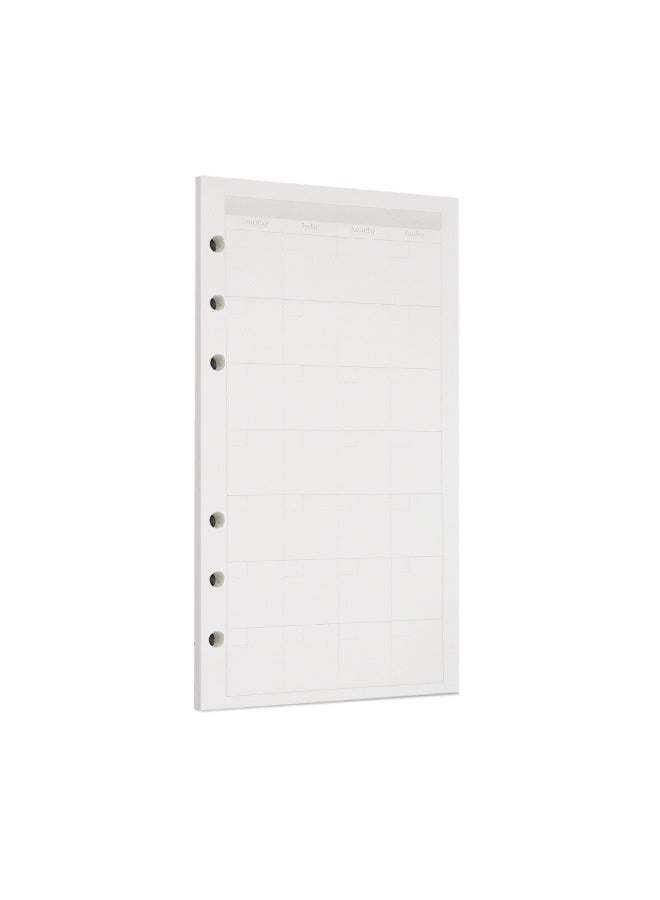 Zelten 1 Pack A6 45 Sheets/90 Pages Monthly Planner Loose Leaf Punched Paper Refills Paper for 6 Hole Binder Personal Organizer Diary Notebook Refillable Planner - Image 1