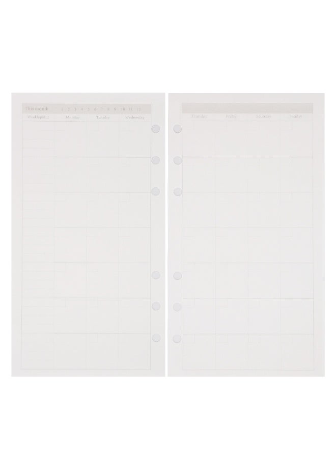 Zelten 1 Pack A6 45 Sheets/90 Pages Monthly Planner Loose Leaf Punched Paper Refills Paper for 6 Hole Binder Personal Organizer Diary Notebook Refillable Planner - Image 2