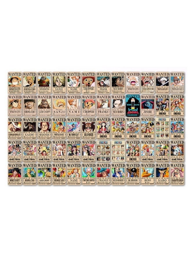 بطاقات الأنمي ون بيس المطلوبة 8.8 × 5.7 سم مجموعة من 92 بطاقة، إصدار جديد، ملصق مطلوب ون بيس، طاقم قراصنة القبعة القش - Image 2