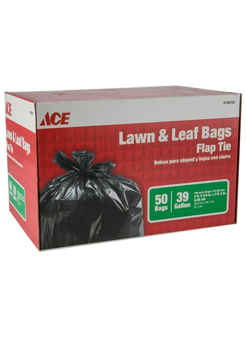 ACE Lawn Bag With Flap Tie 50 Pcs Black