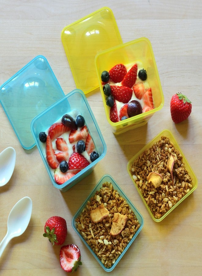 Youngever 7 Sets Plastic Parfait Cups, Reusable Dessert Cups with Lids and Inserts, Spill and Leak Proof (Small 4 Ounce) - Image 4