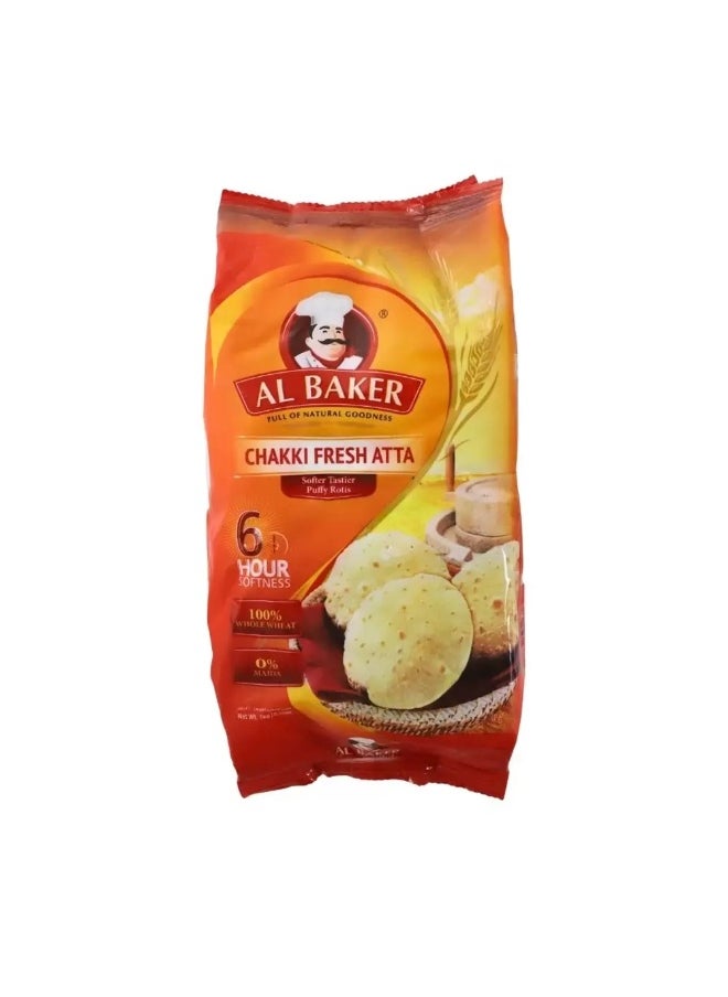 Al Baker Al Baker Chakki Fresh Atta Full Of Natural Goodness For Softer Tastier Puffy Rotis- 1kg  - Image 1
