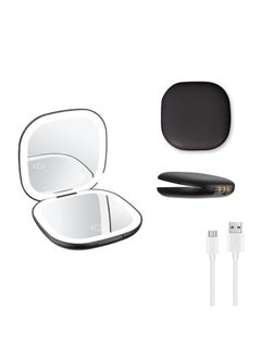 Y&D Compact Mirror, Rechargeable Makeup Mirror,Lighted Travel Mirror with 1X/10X Magnifying Double Sided Dimmable, Portable Pocket for Handbag and  - Image 2