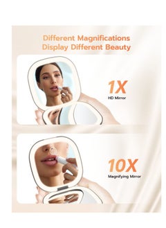Y&D Compact Mirror, Rechargeable Makeup Mirror,Lighted Travel Mirror with 1X/10X Magnifying Double Sided Dimmable, Portable Pocket for Handbag and  - Image 4