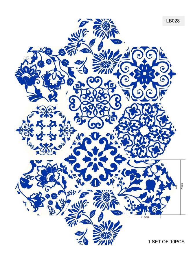 Bluejw Wholesale Bathroom Kitchen Wall Stickers Non-slip Six Sides Floor Stickers Hexagonal Tile Stickers Style Summary LB001-040 - Image 1