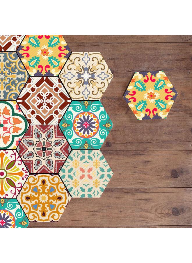 Bluejw Wholesale Bathroom Kitchen Wall Stickers Non-slip Six Sides Floor Stickers Hexagonal Tile Stickers Style Summary LB001-040 - Image 4