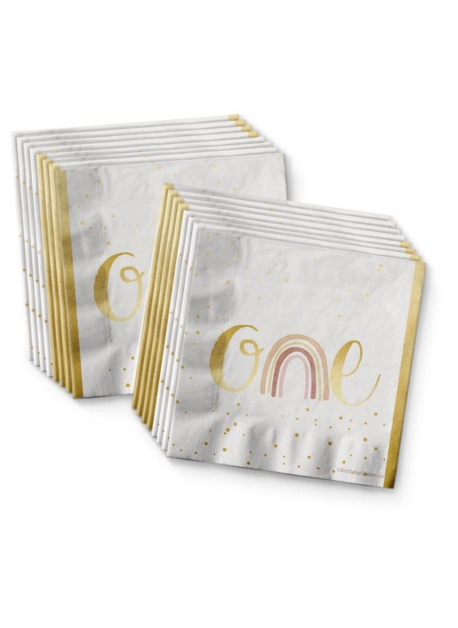 Birthday Galore Isn't She Onederful Rainbow 1st Birthday Party Supplies Set Plates Cups and Napkins Tableware Kit for 16  - Image 4