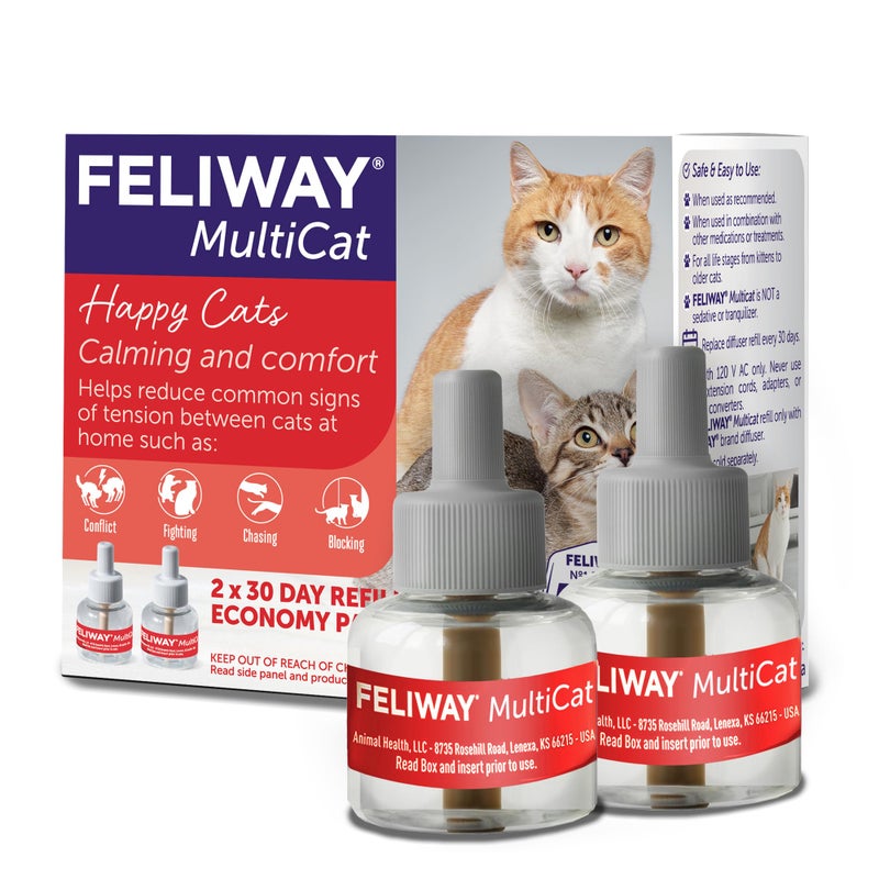 FELIWAY Multicat Diffuser Refill 2 Refills 48ml Each - Image 1