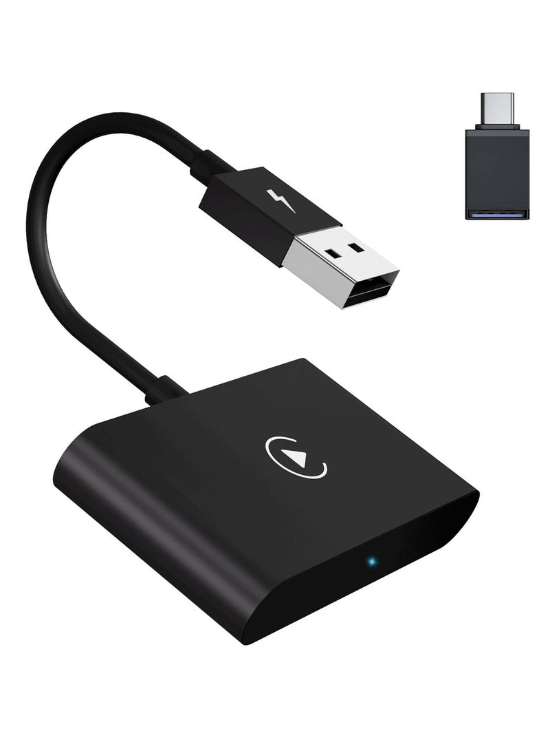 SYOSI Wireless CarPlay Adapter for iPhone, Wireless Carplay Dongle Converts Factory Cars Wired Carplay to Wireless, Carplay Bluetooth Adapter, 5Ghz WiFi Auto-Connect Online Update, Support iOS 13+, Black - Image 1