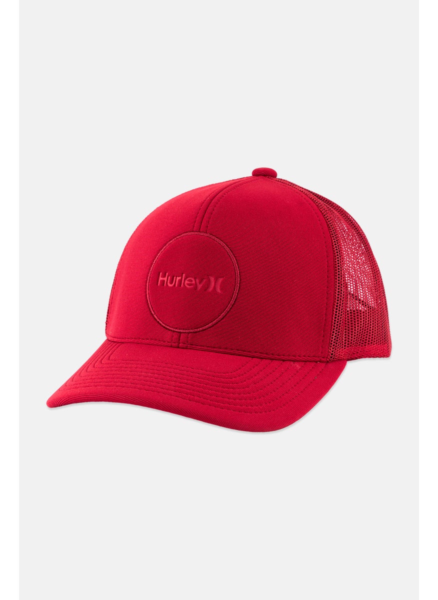 Hurley Men Brand Logo Snapback Trucker Cap, Red  - Image 1