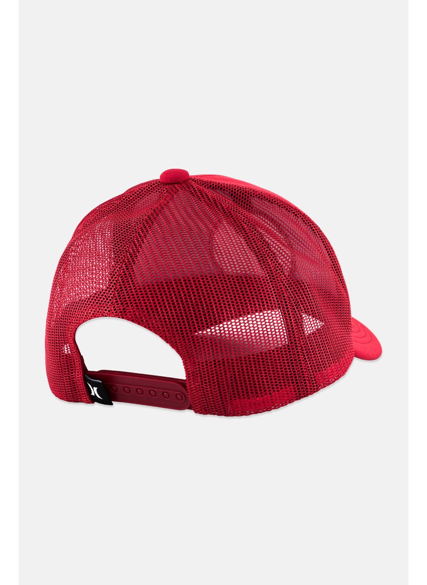 Hurley Men Brand Logo Snapback Trucker Cap, Red  - Image 2