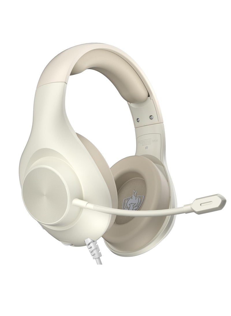 Wired Gaming Headset with 7.1 Surround Sound, H-7 Gaming Over Ear Headphones with Noise Cancelling, Flexible Mic, Memory Earmuffs, Wired Headset for PC/PS5/VS/Xbox Series X/S/Switch, White - Image 1