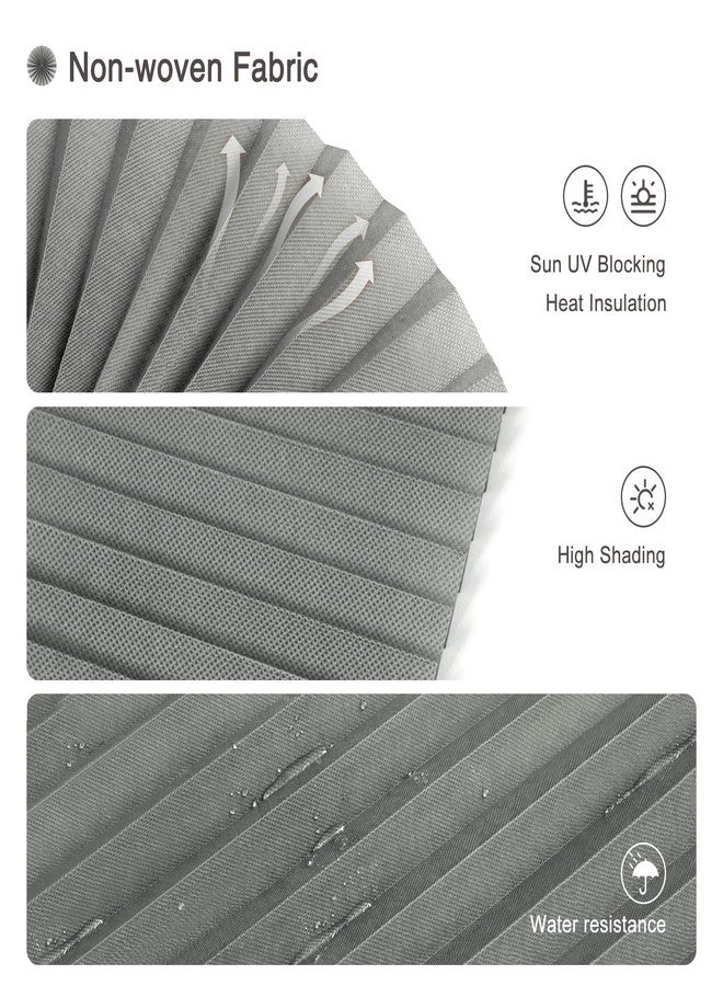 Jlong Blackout Blinds for Windows Cordless Blinds Temporary Shades Blinds No Drill Mini Blinds Black Out Blinds for Window of Bedroom,Bathroom,Kitchen Office (Grey-Semi Shading, 23.6 * 59"(60 * 150cm)) - Image 2