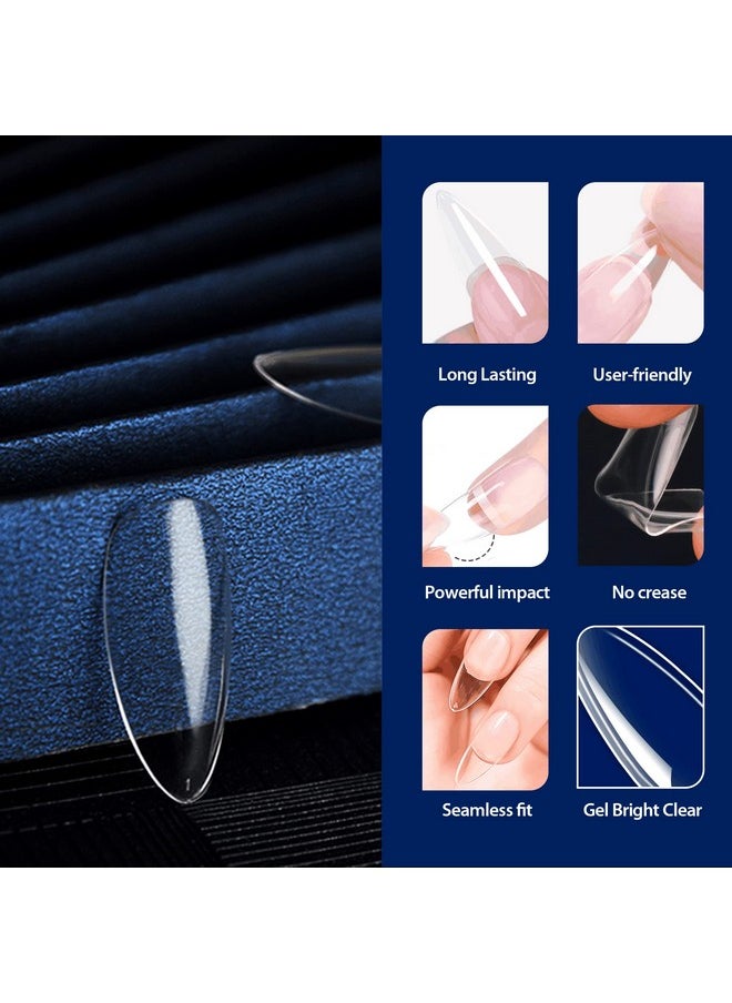 UNA GELLA - Gel X Almond Fake Nail Tips 216Pcs Medium Preshaped For Longlasting Acrylic Nails Perfect For Diy At Home Nail Salon 12 Sizes - Image 1