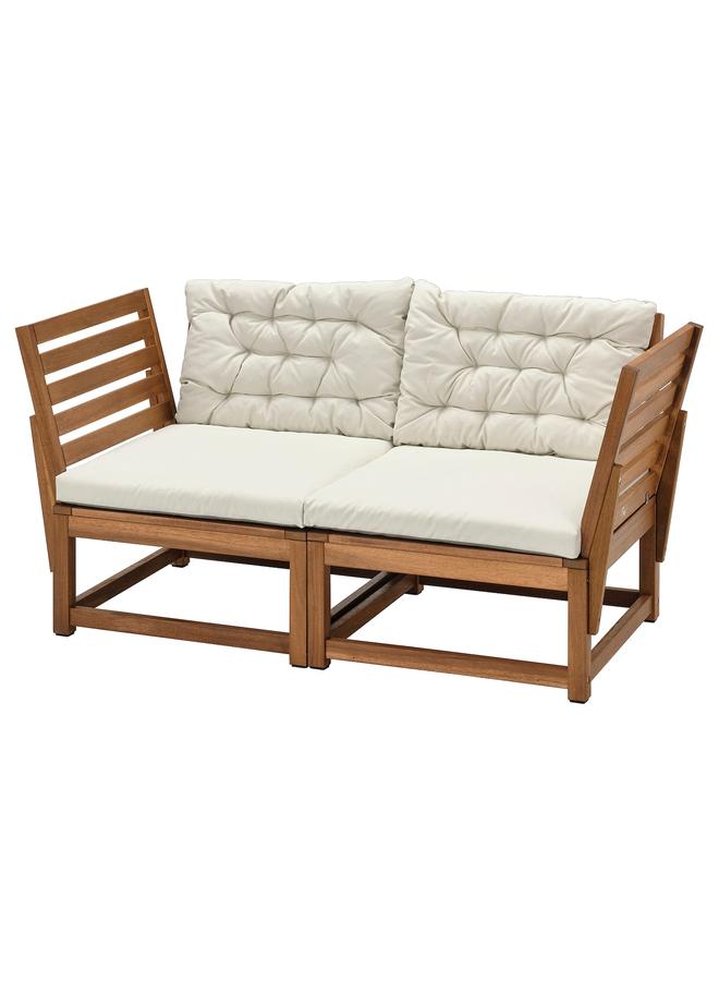 Zaboon Backrest For Modular Sofa, Outdoor, Light Brown Stained, 60X56 Cm - Image 4