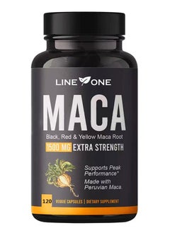 LINE ONE Maca Extra Strength 1500Mg Dietary Supplement Help to Support Healthy for Men 120 Capsules  - Image 1
