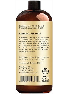 handcraft Blends Handcraft Grapeseed Oil - 100% Pure and Natural - Premium Therapeutic Grade Carrier Oil for Aromatherapy, Massage, Moisturizing Skin and Hair - Huge 16 fl. Oz  - Image 3