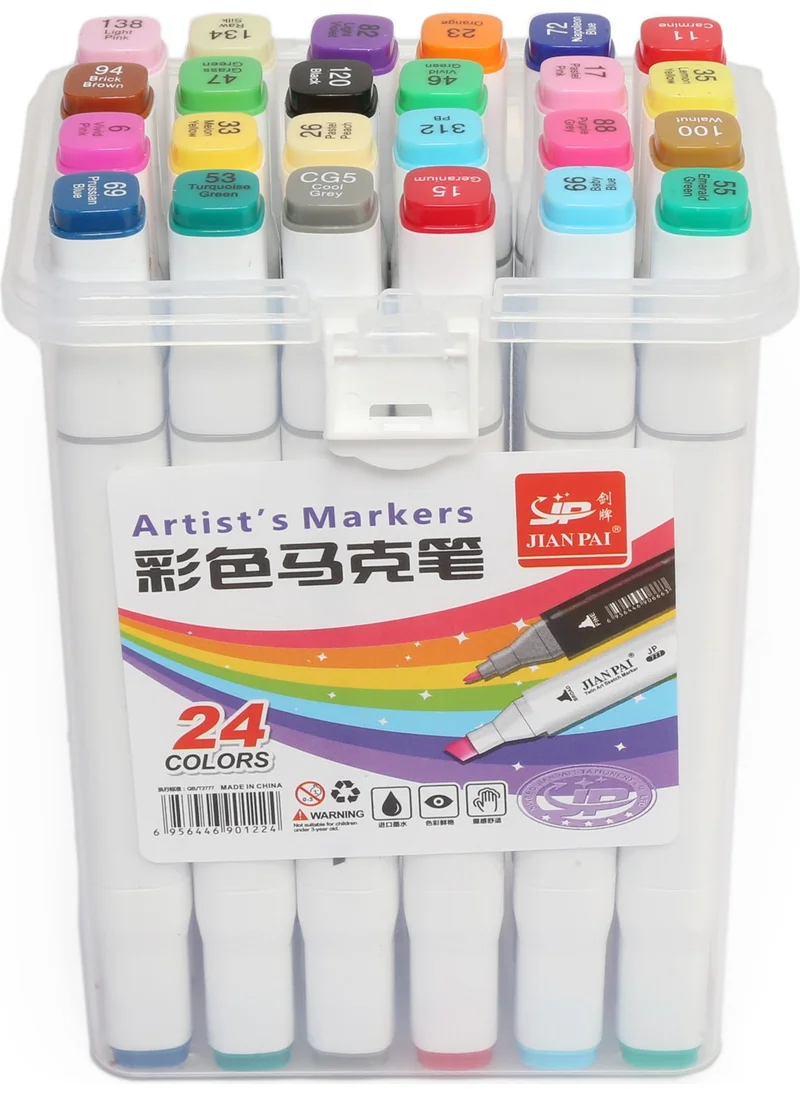 Hobi Market Art Hobby Market Art Double Tip Marker Pen Set 24 Colors