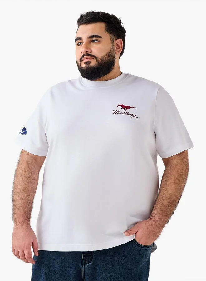 ماكسيم Men Regular Fit Crew Neck Short Sleeves Mustang Print T-shirt