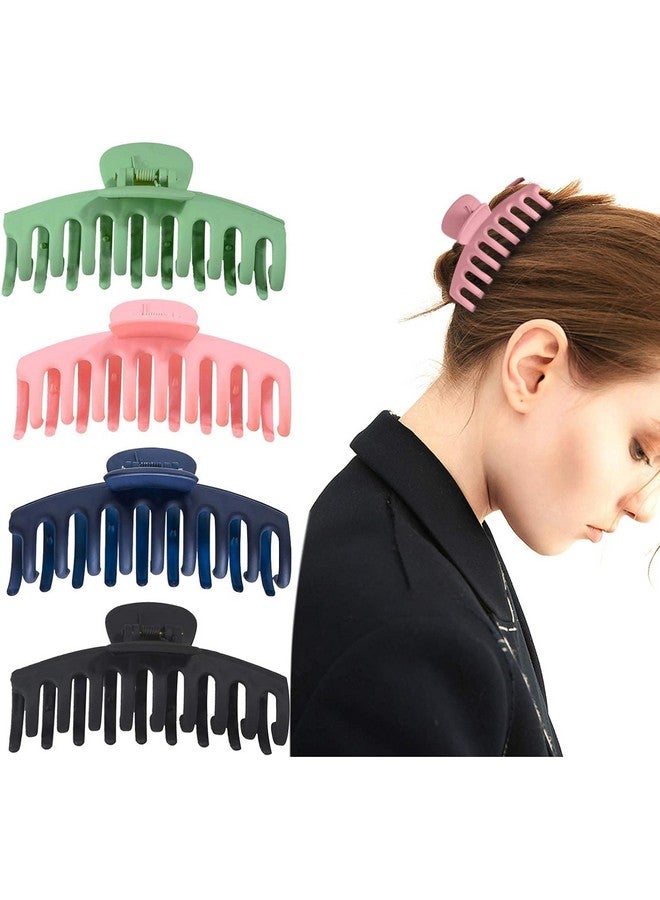 Blubby® 4 Pcs Rectangle Claw Clip,Women's Large Hair Claw Clips, Hair Clutcher Hair Styling Accessories,Non-slip Hair Claw Clips for Thin and Thick Hair - Image 5