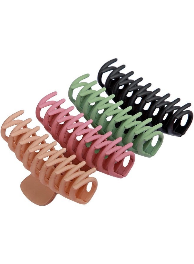 Blubby® 4 Pcs Rectangle Claw Clip,Women's Large Hair Claw Clips, Hair Clutcher Hair Styling Accessories,Non-slip Hair Claw Clips for Thin and Thick Hair - Image 1