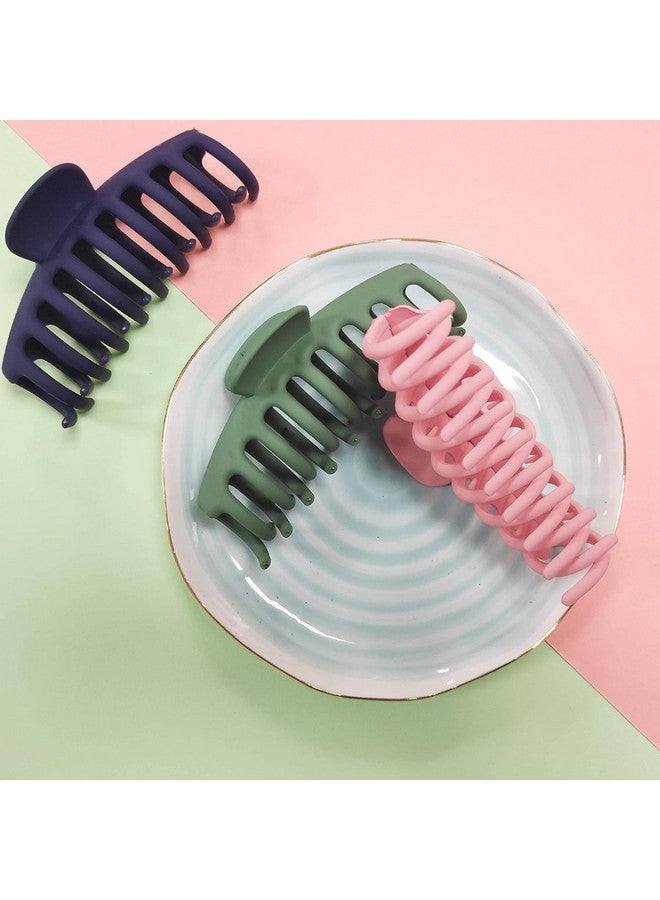 Blubby® 4 Pcs Rectangle Claw Clip,Women's Large Hair Claw Clips, Hair Clutcher Hair Styling Accessories,Non-slip Hair Claw Clips for Thin and Thick Hair - Image 4