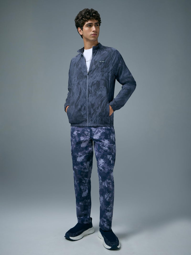 TECHNOSPORT Men's Slim Fit All Over Print Jacket for Sports, Gym & Regular Use - (MJPM92MYI004_Misty Ink_M) - Image 4
